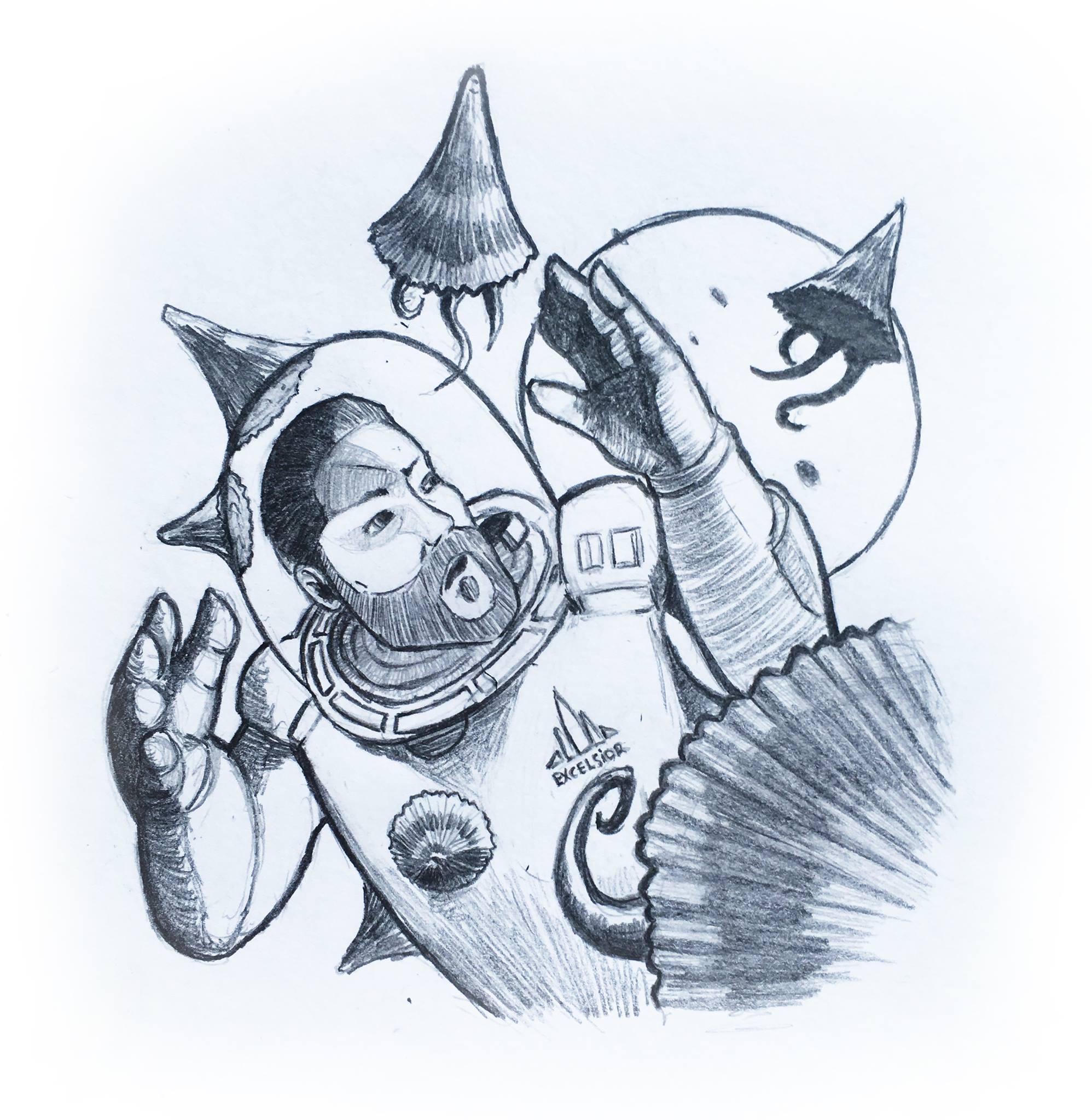 Artwork / Illustration - Axel Dalibert Legris - Astronaute vs Bernicles